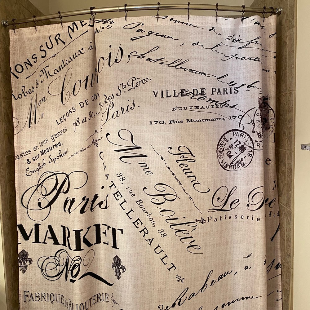 Paris themed shower curtain